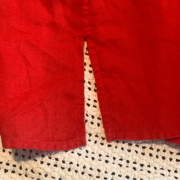 Lauren Ralph Lauren 2X Red 100% Linen Button Up Long Sleeve Shirt Black Label - Picture 14 of 14